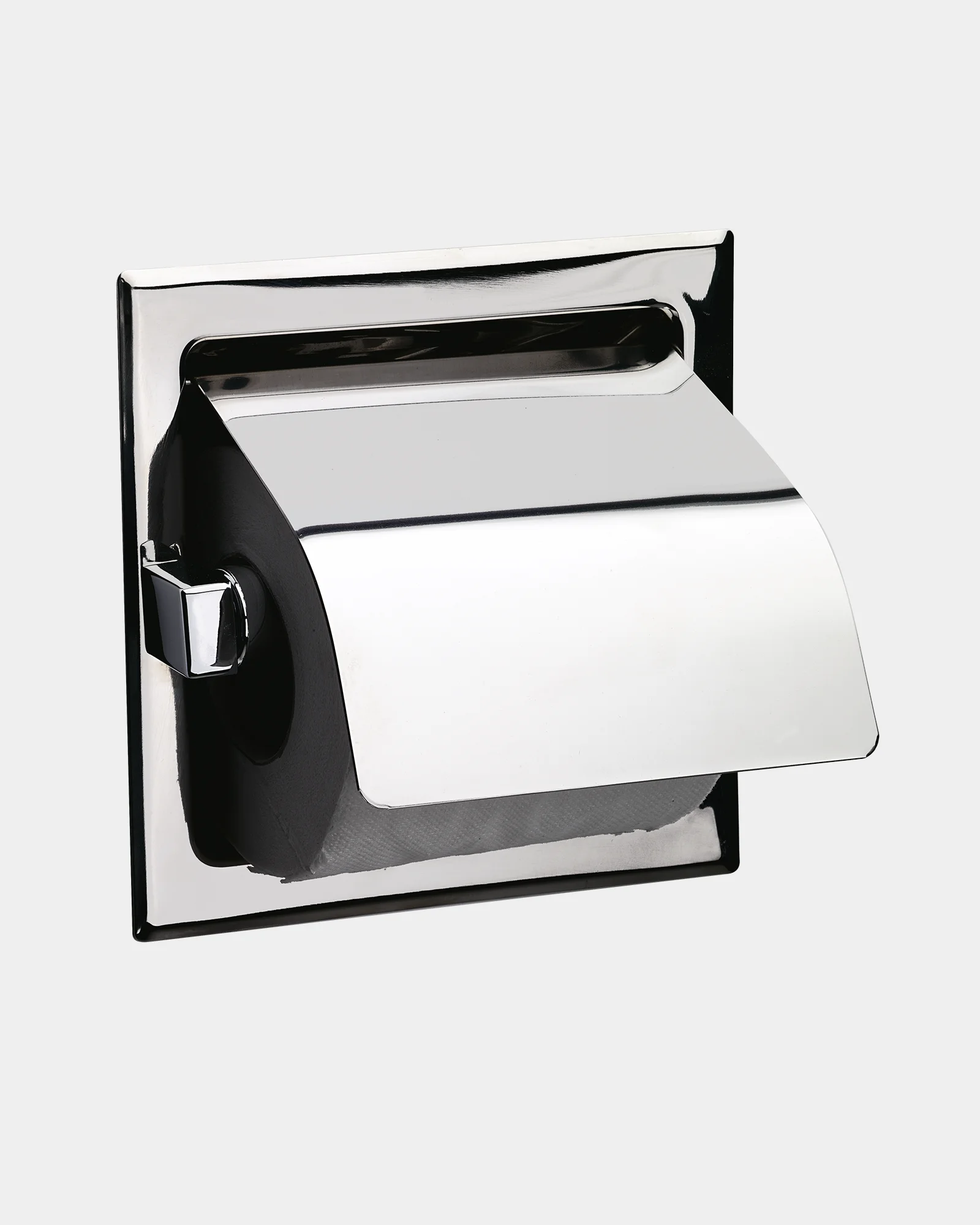Covered roll holder recessed