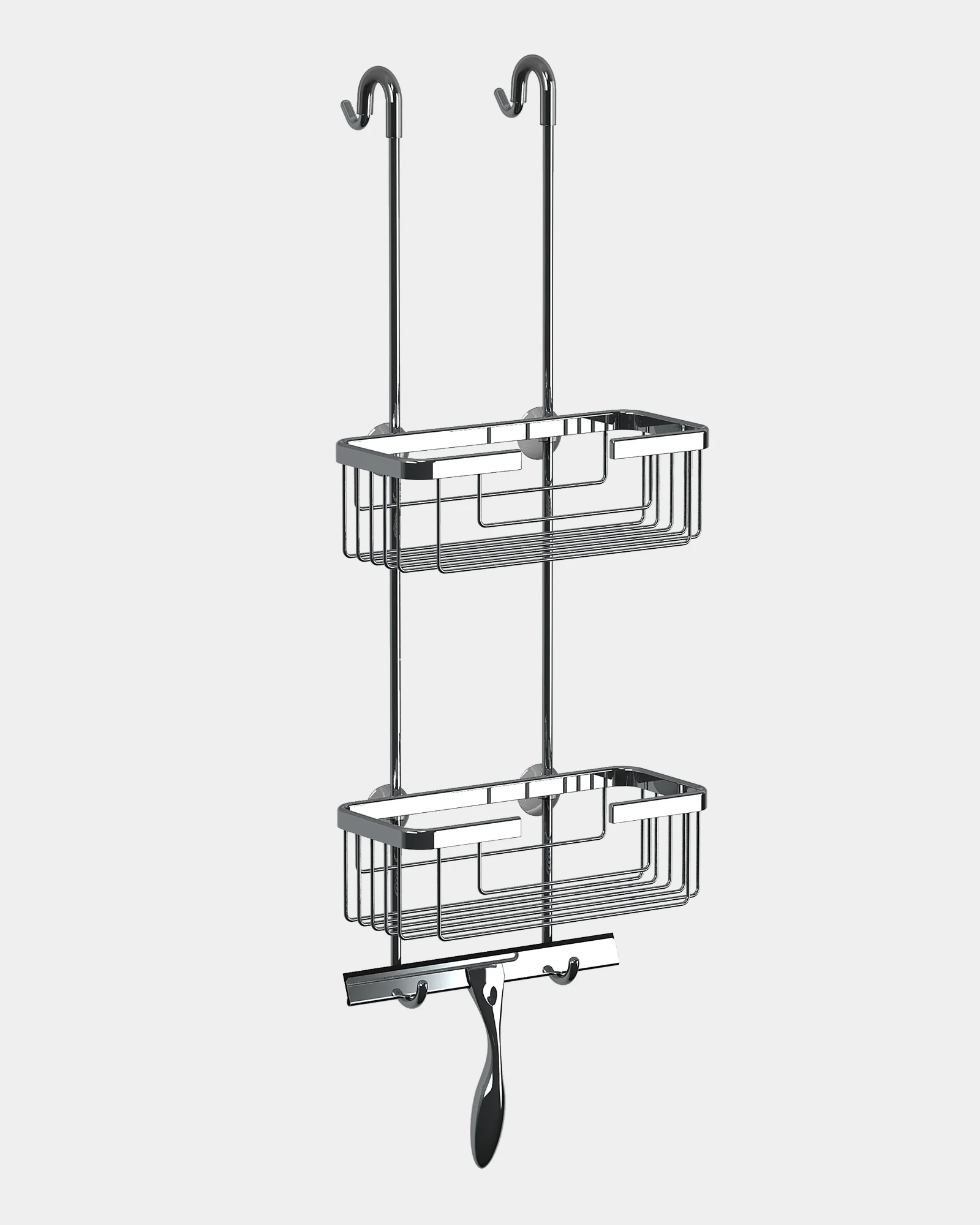 Shower enclosure basket + wiper