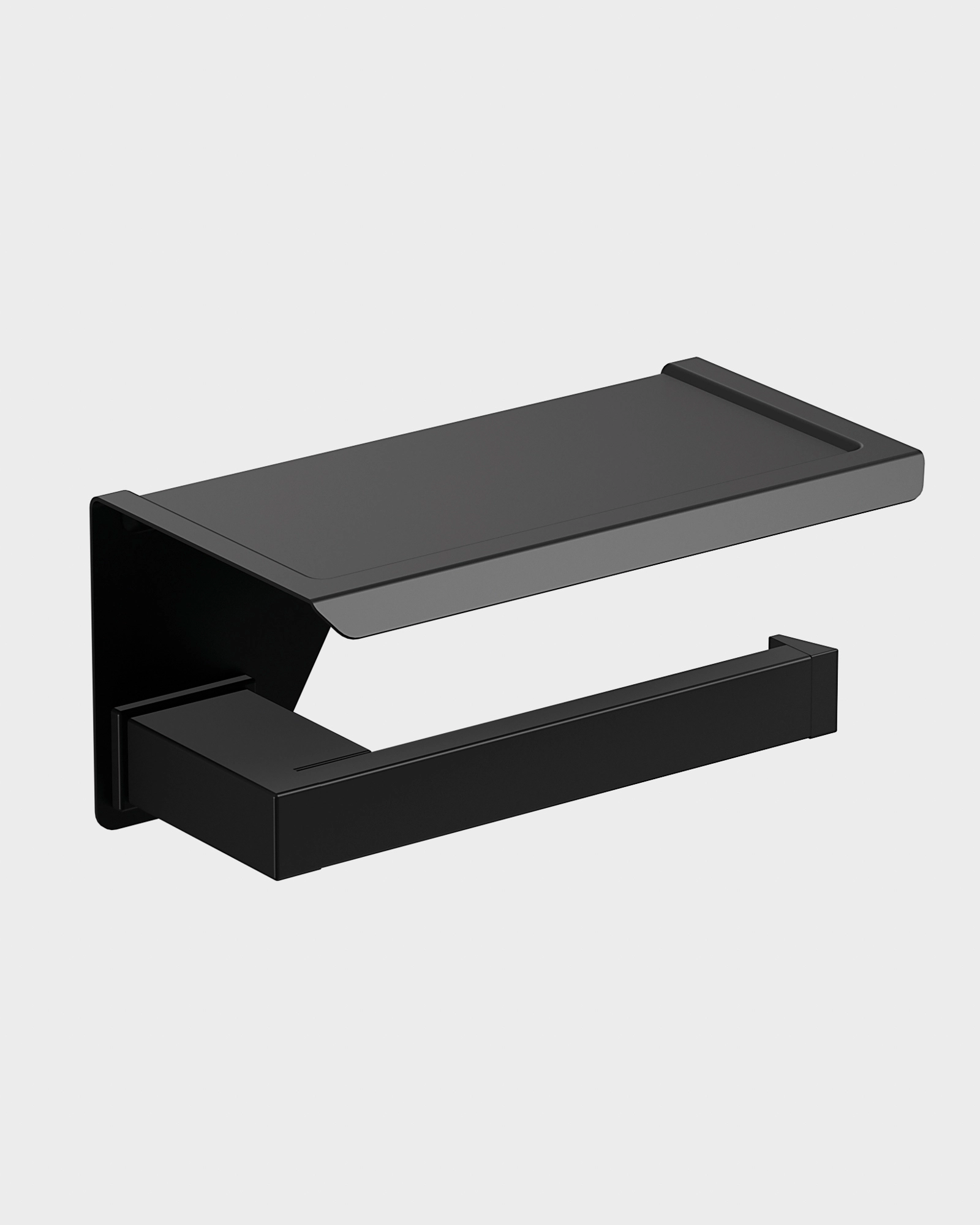 Toilet roll holder with shelf