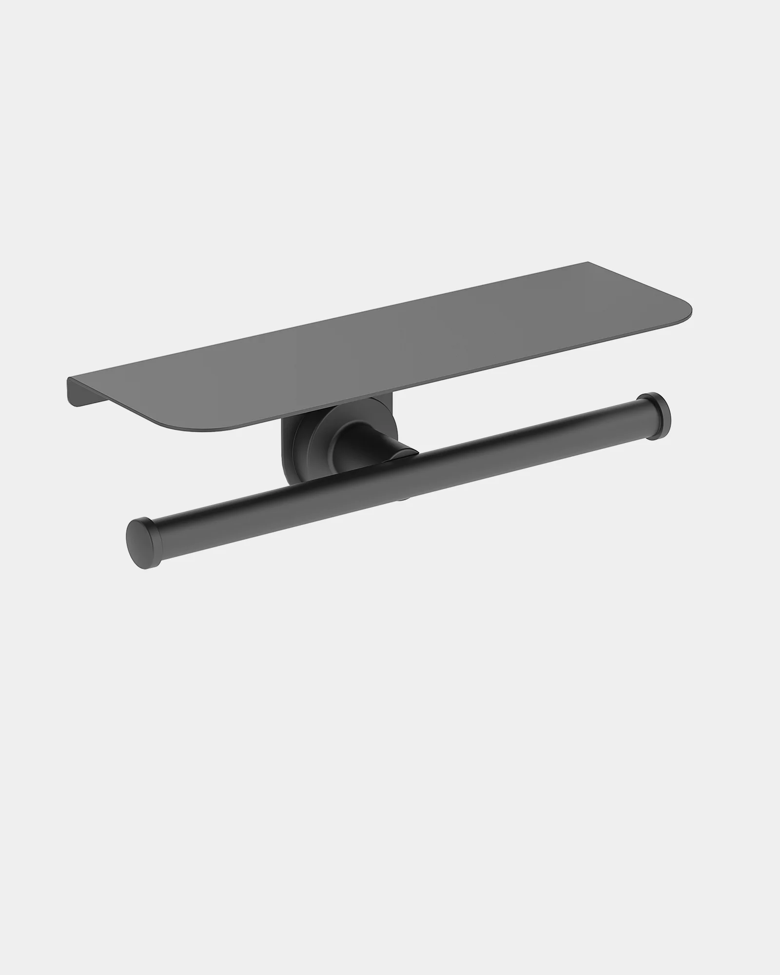 Double toilet roll holder with shelf