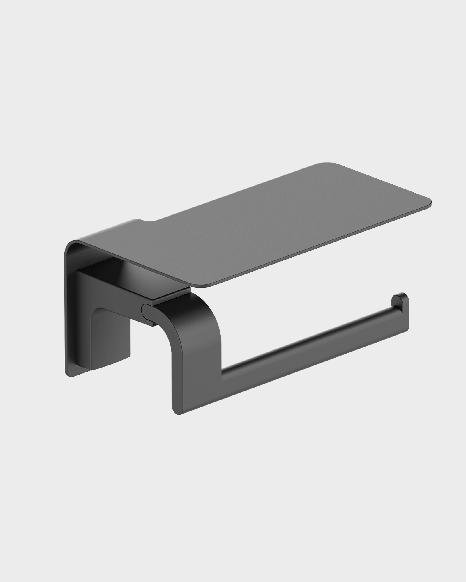 Toilet roll holder with shelf