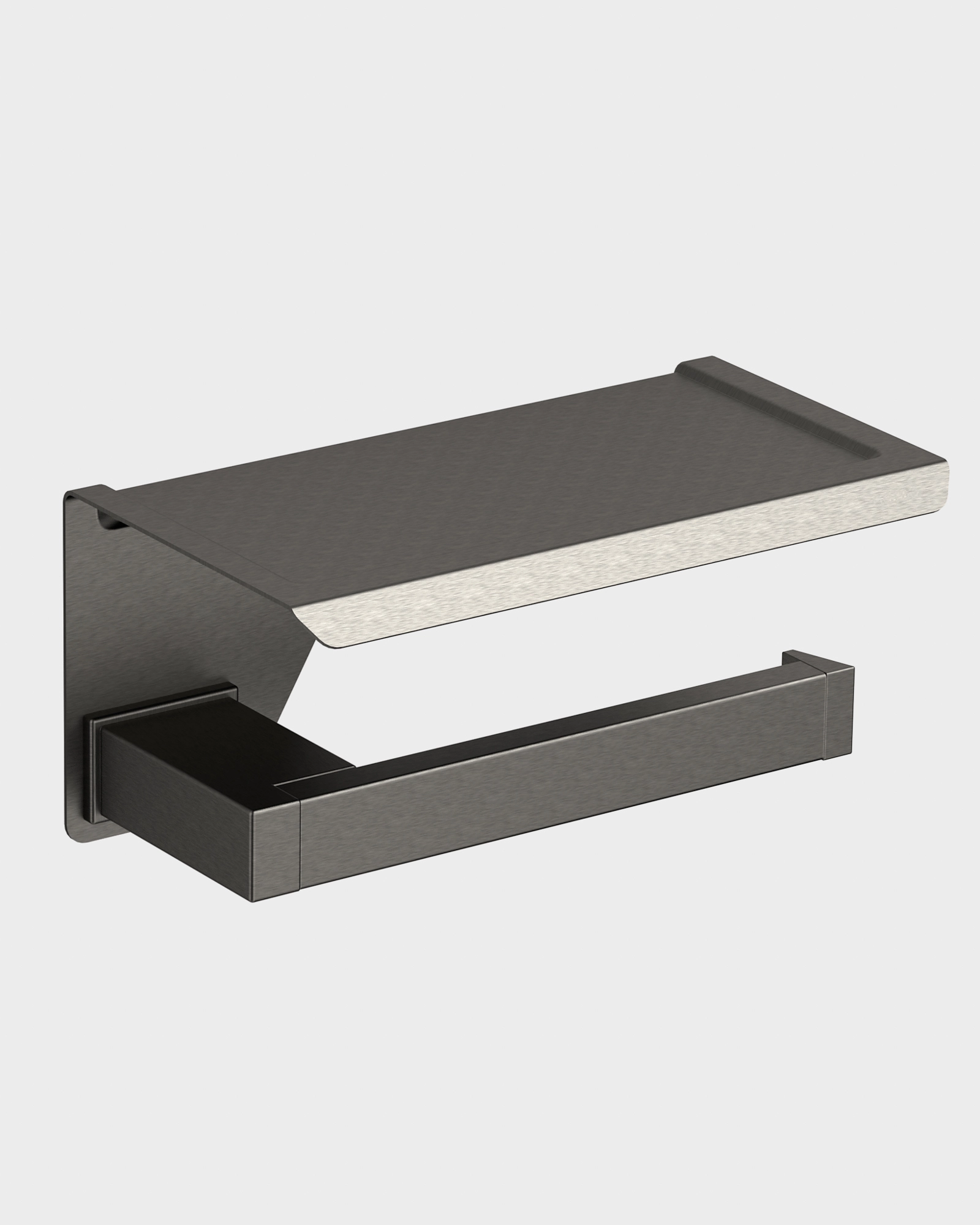 Toilet roll holder with shelf