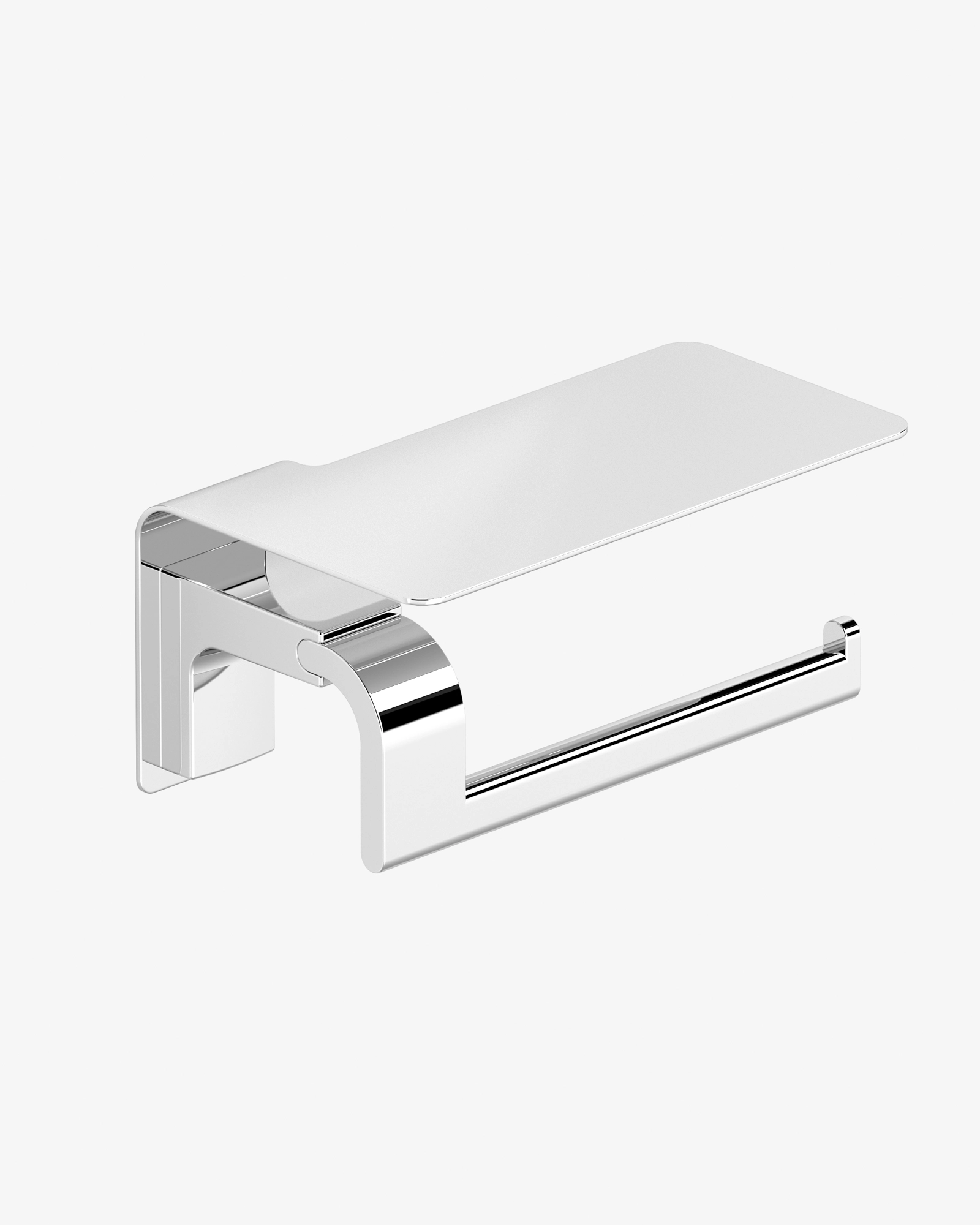 Toilet roll holder with shelf