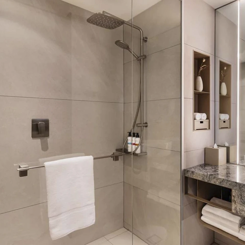 Sonia-Bath-Projects-Pullman-Hotel-Airport-Auckland-eletech-towel-bar-nickel-v