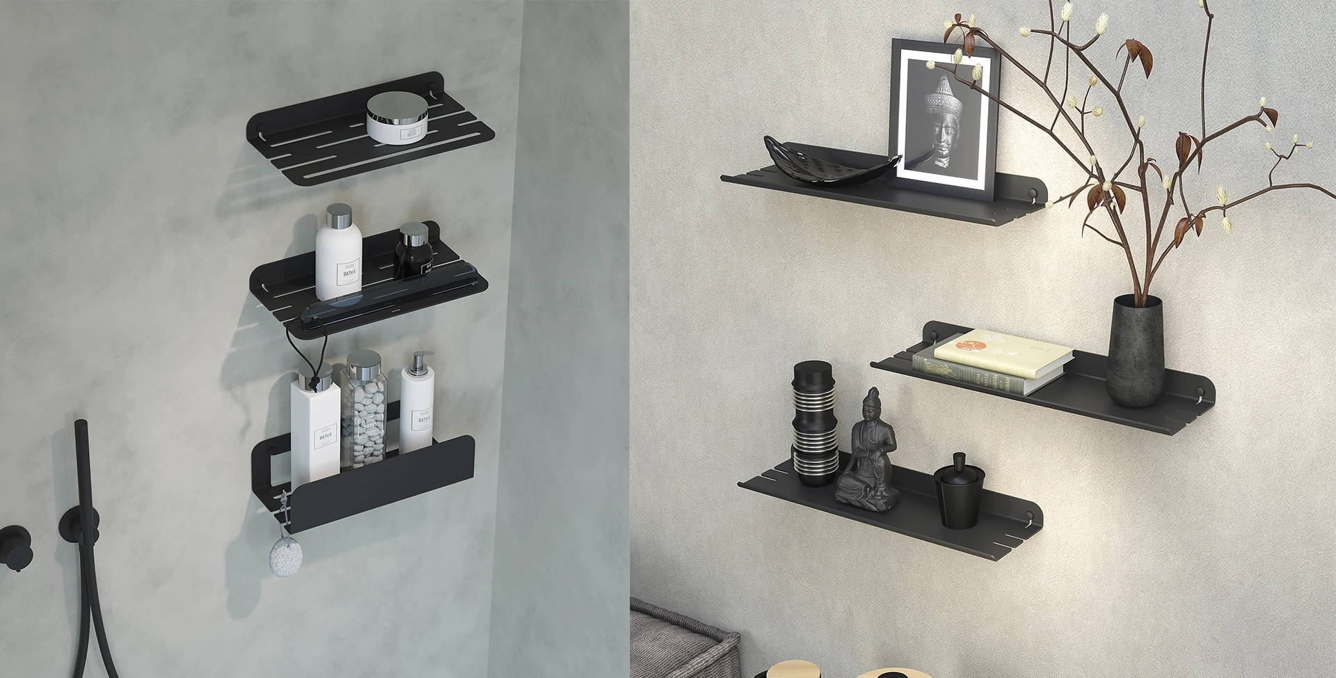 sonia-bath-contract-equipment-quick-black-shower-shelf