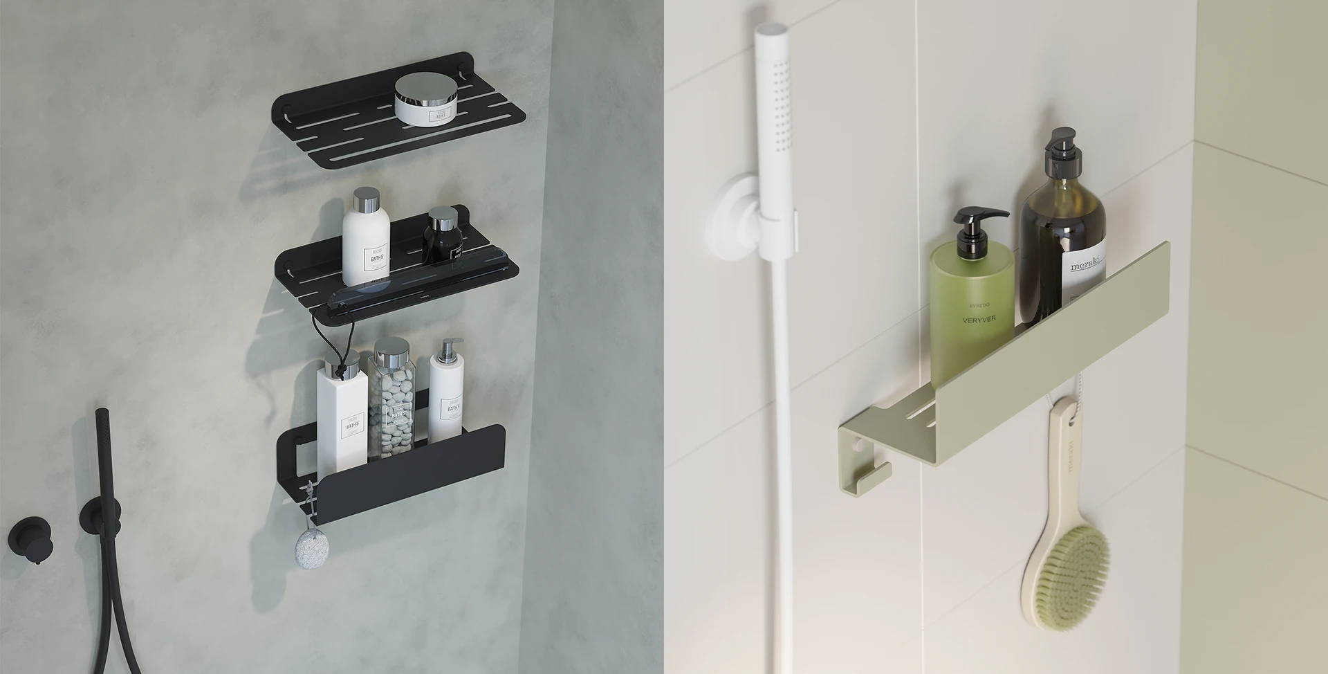 sonia-bath-equipment-quick-shower-rack-black-green-mist