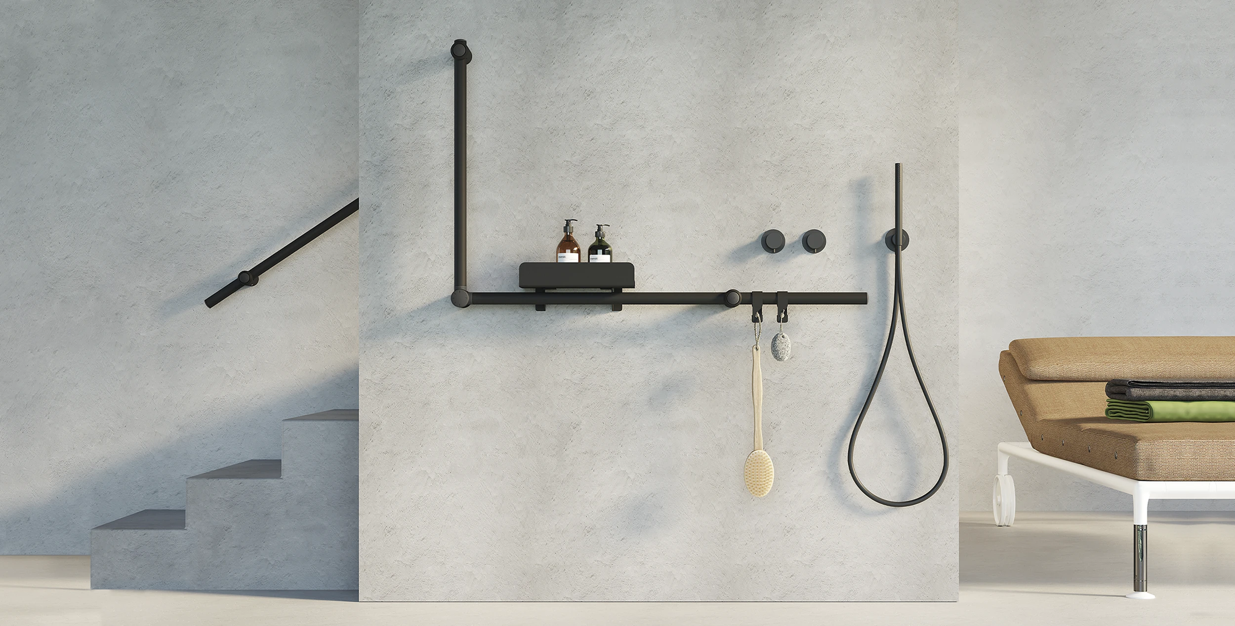 sonia-bath-accesorios-gocare-negro-angular-repisa-perchas-soporte-sucha