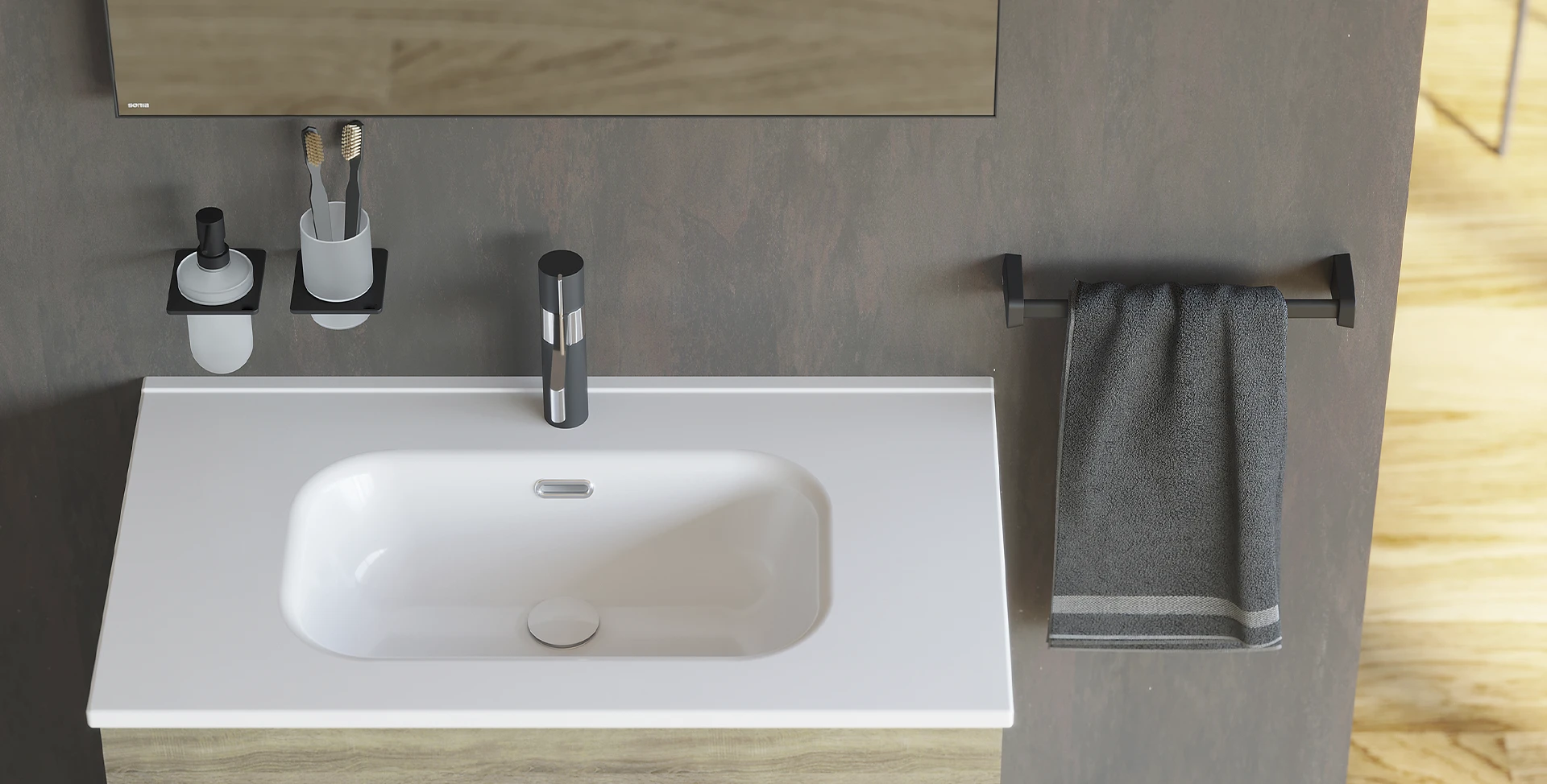 sonia-bath-s6-galeria-black-negro-accesorios-toallero-portavasos-dosificador